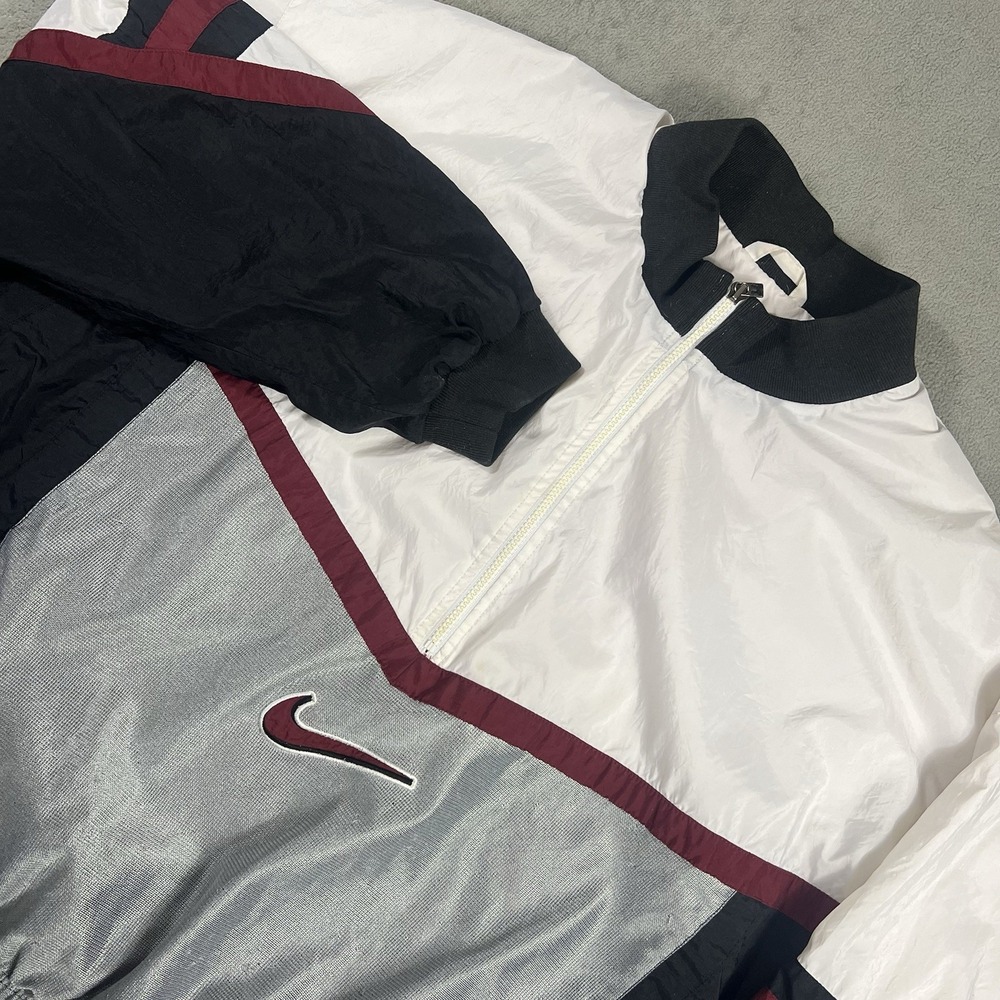 Vintage Nike Swoosh White Black Windbreaker Size XL